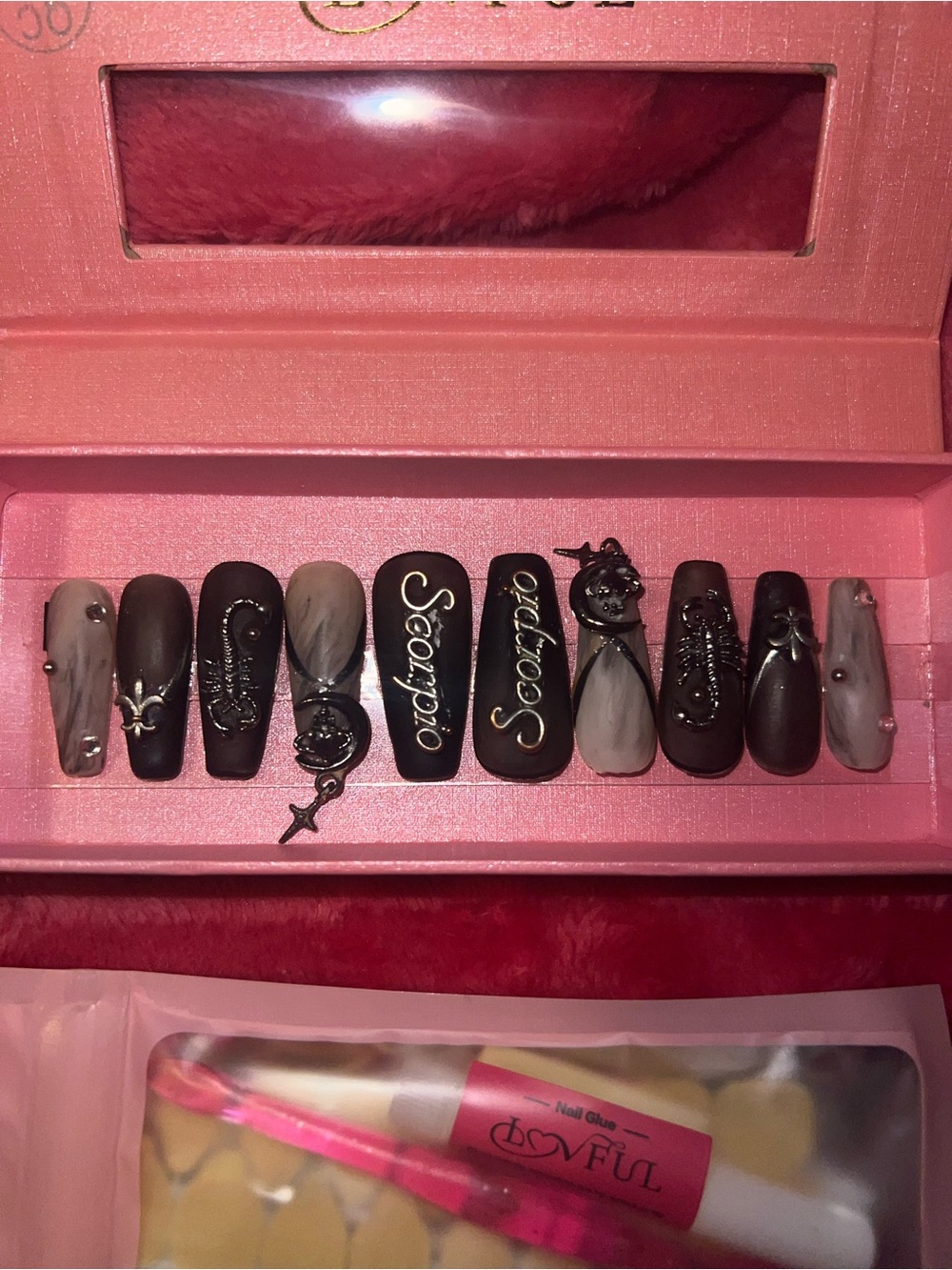 LovFul Handmade Acrylic PressOn Nails - Scorpio Size Large